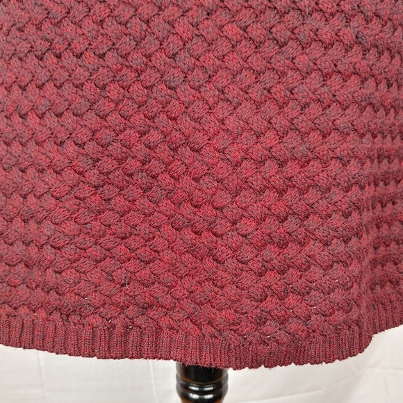 Athleta Cypress Wool Blend Basket Weave Long Sleeve Burgundy Sweater Size Small - Picture 6 of 13
